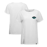 San Jose Sharks Levelwear Women's Influx Club Patch 2.0 T-Shirt - White | NHL Lifestyle