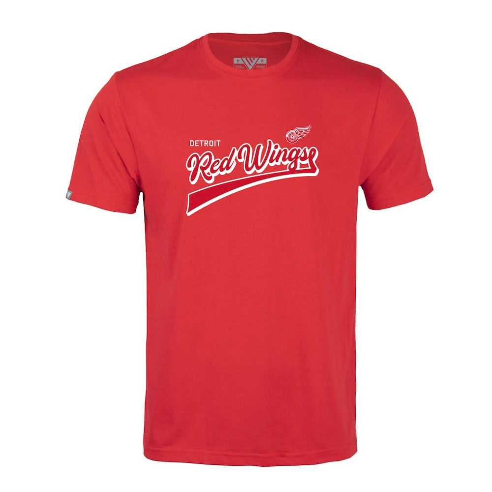 Detroit Red Wings Levelwear Richmond Retro Script T-Shirt - Red | NHL Lifestyle