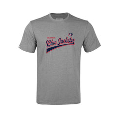 Columbus Blue Jackets Levelwear Youth Little Richmond Retro Script T-Shirt - Heather Gray | NHL Clearance