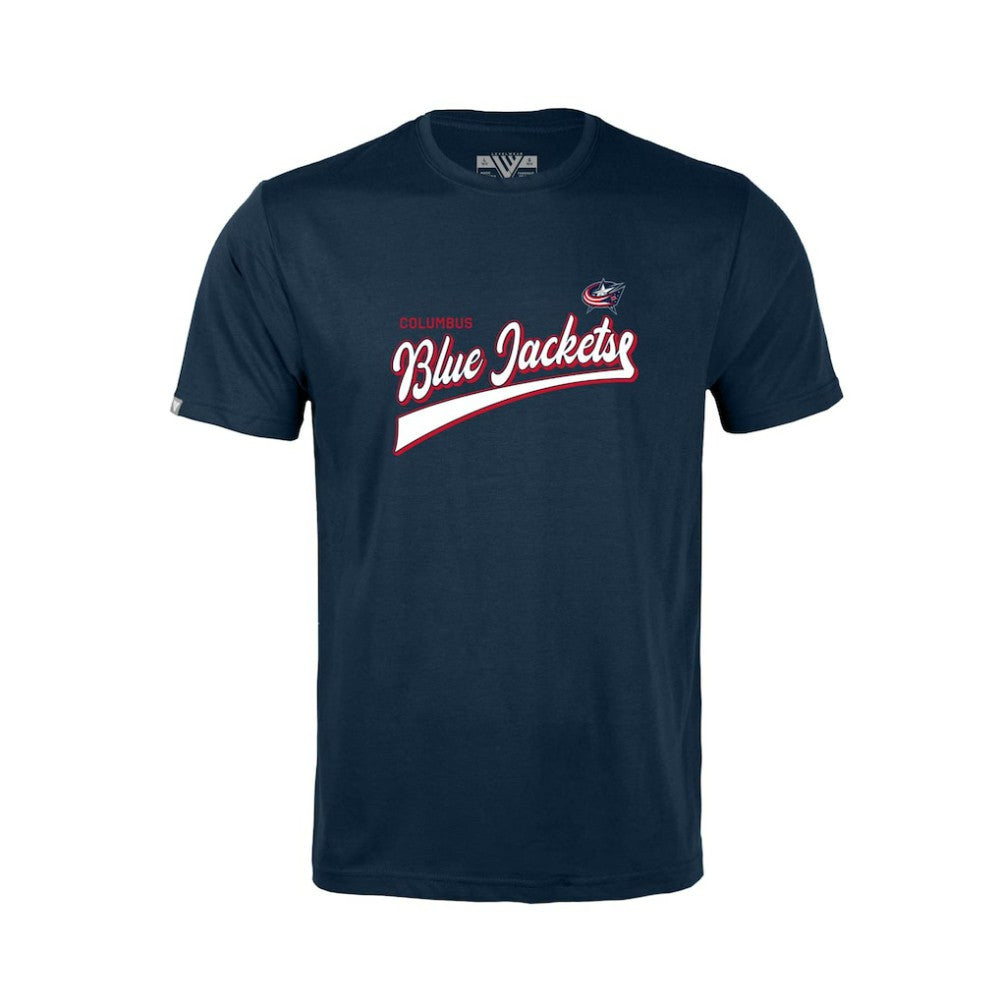 Columbus Blue Jackets Levelwear Youth Little Richmond Retro Script T-Shirt - Navy | NHL online