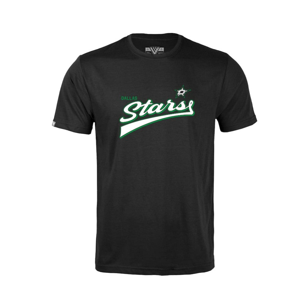Dallas Stars Levelwear Youth Little Richmond Retro Script T-Shirt - Black | NHL Clearance