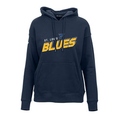 St. Louis Blues Levelwear Women's Adorn Premier 2.0 Fleece Pullover Hoodie - Navy | NHL Clearance