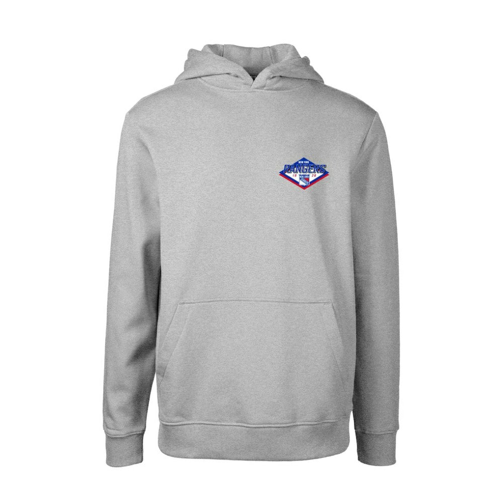 New York Rangers Levelwear Youth Podium Club Patch 2.0 Fleece Pullover Hoodie - Gray | NHL Lifestyle
