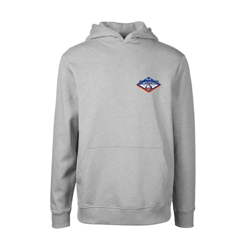New York Islanders Levelwear Youth Podium Club Patch 2.0 Fleece Pullover Hoodie - Gray | NHL near me