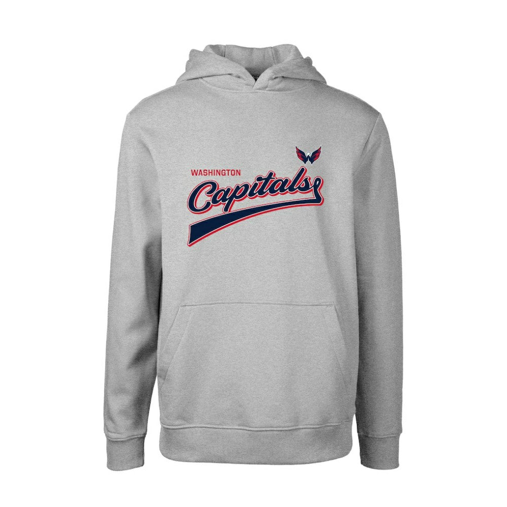 Washington Capitals Levelwear Youth Podium Retro Script Fleece Pullover Hoodie - Gray | NHL Lifestyle