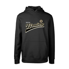 Boston Bruins Levelwear Youth Podium Retro Script Fleece Pullover Hoodie - Black | NHL sale