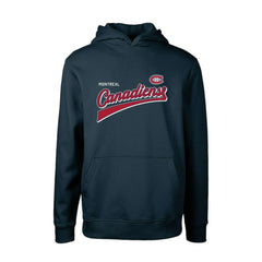 Montreal Canadiens Levelwear Youth Podium Retro Script Fleece Pullover Hoodie - Navy | NHL Lifestyle