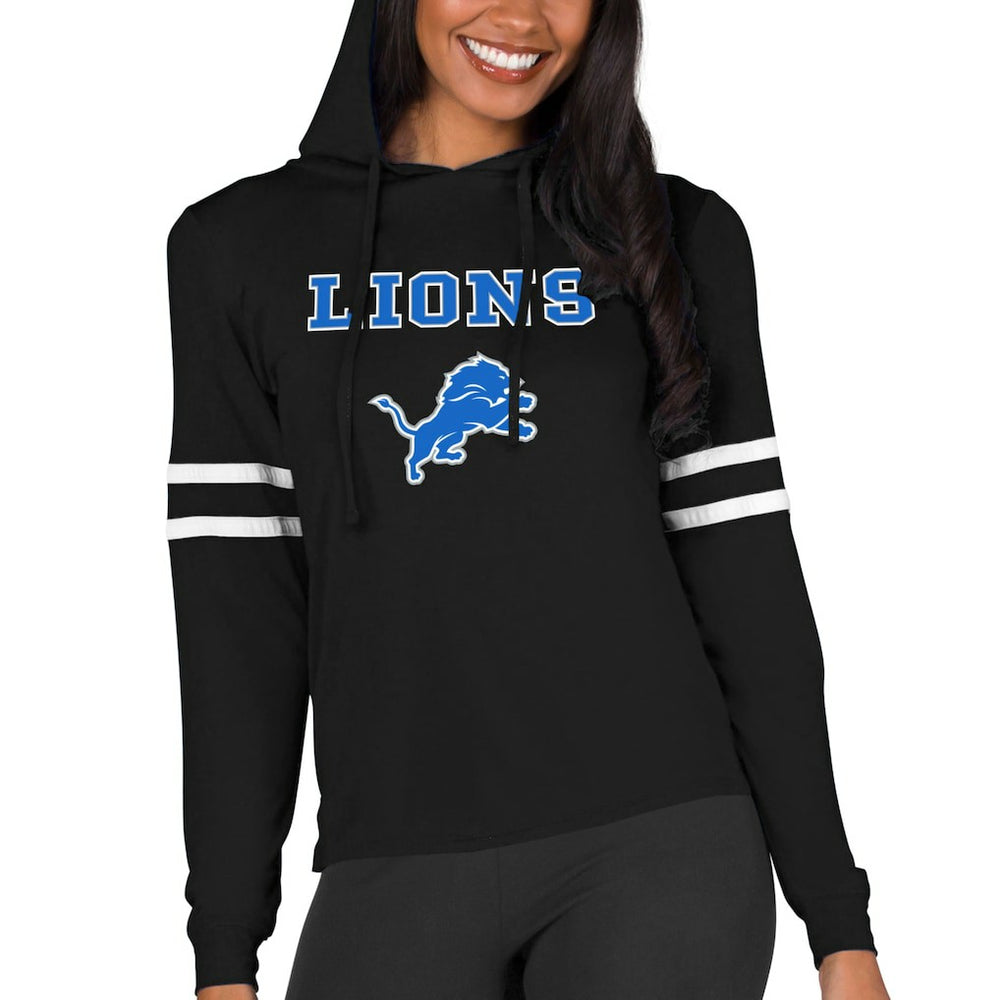 Detroit Lions Concepts Sport Women's Marathon Lightweight Lounge Pullover Hoodie - Black - NFL