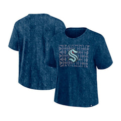 Seattle Kraken Fanatics Women's Faded Wash T-Shirt - Deep Sea Blue | Fanatics Lifestyle