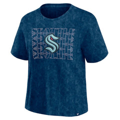 Seattle Kraken Fanatics Women's Faded Wash T-Shirt - Deep Sea Blue | Fanatics Lifestyle