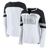 Los Angeles Kings Fanatics Women's Frozen Long Sleeve Notch Neck T-Shirt - White/Black | Fanatics online