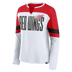 Detroit Red Wings Fanatics Women's Frozen Long Sleeve Notch Neck T-Shirt - White/Red | Fanatics discount