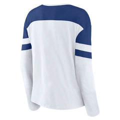 Tampa Bay Lightning Fanatics Women's Frozen Long Sleeve Notch Neck T-Shirt - White/Blue | Fanatics online