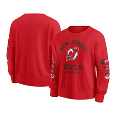 New Jersey Devils Fanatics Women's Go Team Pullover Sweatshirt - Red | Fanatics Lifestyle
