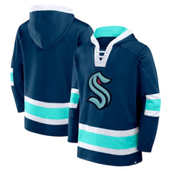 Seattle Kraken Fanatics Inside Line Fleece Pullover Hoodie- Deep Sea Blue | Fanatics Clearance