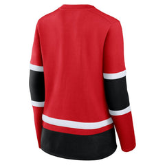 Chicago Blackhawks Fanatics Women's Prime Time Lace-Up Long Sleeve T-Shirt - Red | Fanatics sale