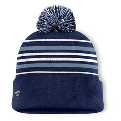 Dallas Cowboys Fundamental Striped Cuffed Knit Hat with Pom - Navy - Fanatics
