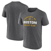 Boston Bruins Fanatics Property Of T-Shirt - Heather Charcoal | Fanatics Lifestyle