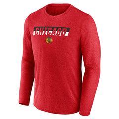 Chicago Blackhawks Fanatics Transition Long Sleeve T-Shirt - Heather Red | Fanatics Clearance