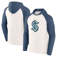 Seattle Kraken Fanatics Vintage Winger Pullover Hoodie - White | Fanatics Lifestyle