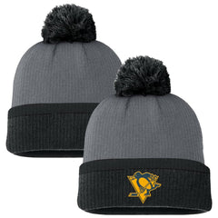 Pittsburgh Penguins Fanatics Women's Cuffed Knit Hat with Pom - Charcoal | Fanatics discount