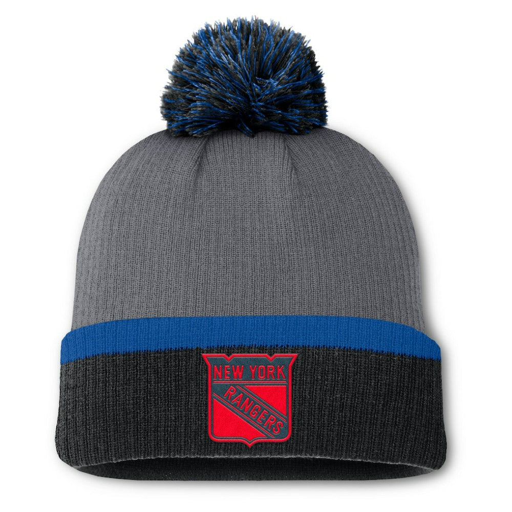 New York Rangers Fanatics Women's Cuffed Knit Hat with Pom - Charcoal | Fanatics sale