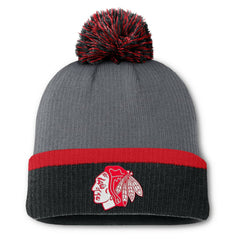 Chicago Blackhawks Fanatics Women's Cuffed Knit Hat with Pom - Charcoal | Fanatics near me