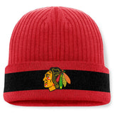 Chicago Blackhawks Fanatics Blueliner Cuffed Knit Hat - Red | Fanatics Clearance