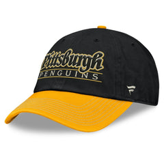 Pittsburgh Penguins Fanatics Heritage Home Ice Two-Tone Adjustable Hat - Black/Gold | Fanatics Lifestyle