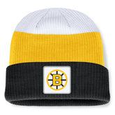 Boston Bruins Fanatics Heritage Showboat Color-Block Cuffed Knit Hat - Black/Gold | Fanatics near me