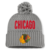 Chicago Blackhawks Fanatics Women's Heritage Tilly Cuffed Knit Hat with Pom - Gray | Fanatics sale