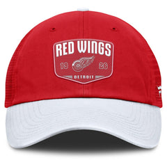 Detroit Red Wings Fanatics Fundamental One-Time Trucker Adjustable Hat - Red | Fanatics Lifestyle