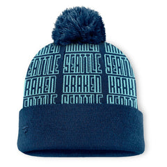Seattle Kraken Fanatics Fundamental Empty Net Cuffed Knit Hat with Pom - Deep Sea Blue | Fanatics sale