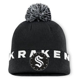 Seattle Kraken Fanatics Fundamental High Stick Cuffed Knit Hat with Pom - Black | Fanatics Lifestyle