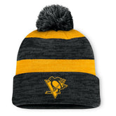 Pittsburgh Penguins Fanatics Fundamental Red Line Cuffed Knit Hat with Pom - Black | Fanatics near me