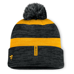 Pittsburgh Penguins Fanatics Fundamental Red Line Cuffed Knit Hat with Pom - Black | Fanatics near me