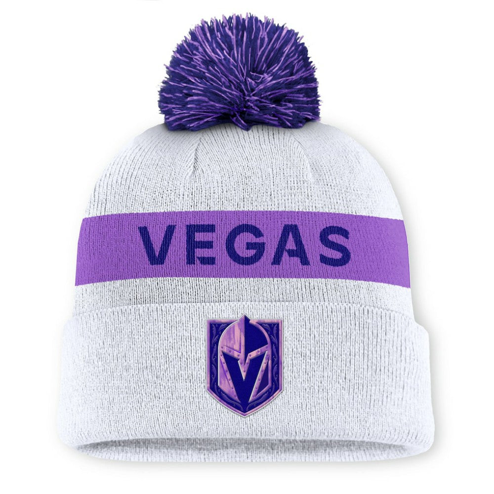 Vegas Golden Knights Fanatics Hockey Fights Cancer Cuffed Knit Hat with Pom - White | Fanatics near me