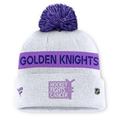 Vegas Golden Knights Fanatics Hockey Fights Cancer Cuffed Knit Hat with Pom - White | Fanatics near me
