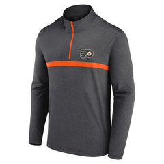 Philadelphia Flyers Logo Athletic Head-to-Head Raglan Quarter-Zip Top - Heather Charcoal | NHL discount