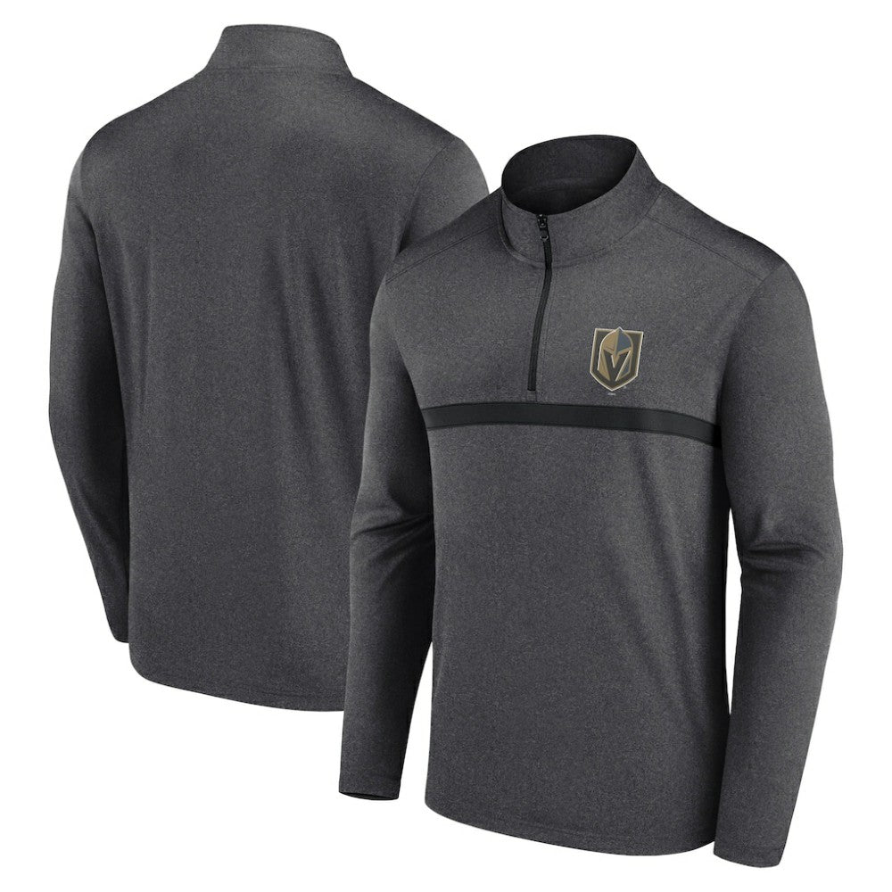 Vegas Golden Knights Logo Athletic Head-to-Head Raglan Quarter-Zip Top - Heather Charcoal | NHL near me