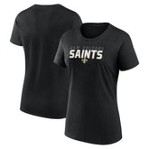 New Orleans Saints Logo Athletic Women's Lean T-Shirt - Black - NFL