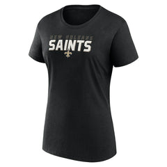 New Orleans Saints Logo Athletic Women's Lean T-Shirt - Black - NFL