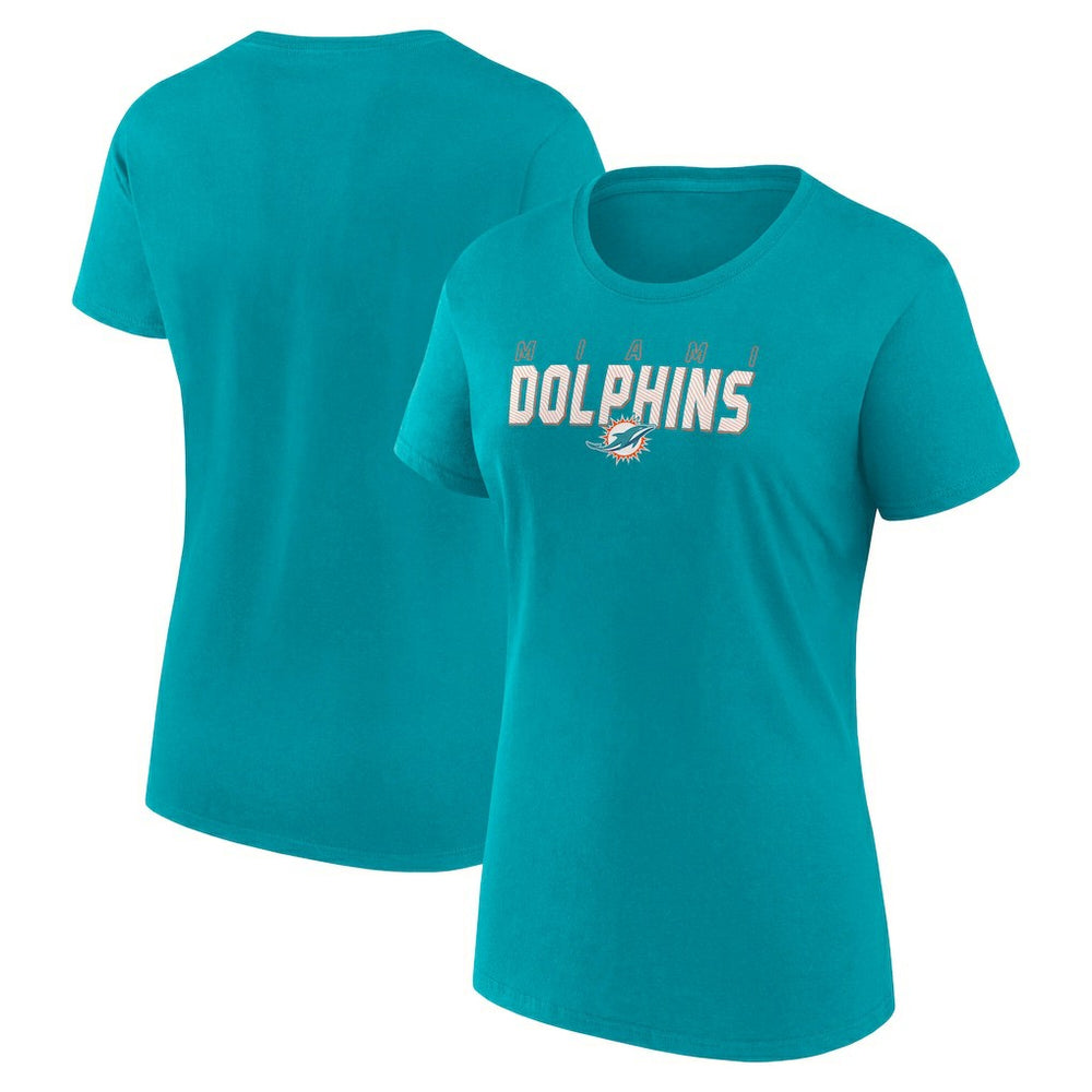 Miami Dolphins Logo Athletic Women's Lean T-Shirt - Aqua - NFL