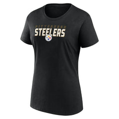 Pittsburgh Steelers Logo Athletic Women's Lean T-Shirt - Black - NFL