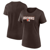 Cleveland Browns Logo Athletic Women's Lean T-Shirt - Brown - NFL