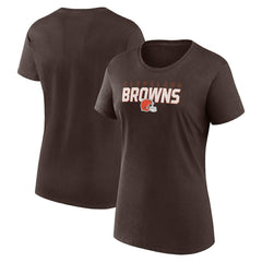Cleveland Browns Logo Athletic Women's Lean T-Shirt - Brown - NFL