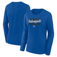 Indianapolis Colts Logo Athletic Women's Grip Long Sleeve T-Shirt - Royal - NFL