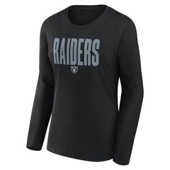 Las Vegas Raiders Logo Athletic Women's Grip Long Sleeve T-Shirt - Black - NFL