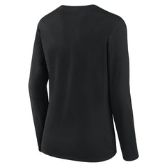 New Orleans Saints Logo Athletic Women's Grip Long Sleeve T-Shirt - Black - NFL