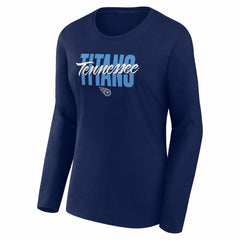 Tennessee Titans Logo Athletic Women's Grip Long Sleeve T-Shirt - Navy - NFL